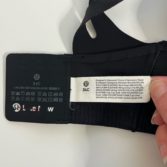 Lululemon Like New Air Support Sports Bra Black 34C - Picture 5 of 6